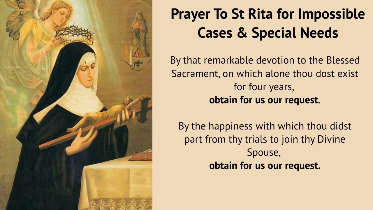 Prayer for the Impossible to Happen | Saint Rita | (Pray Everyday)