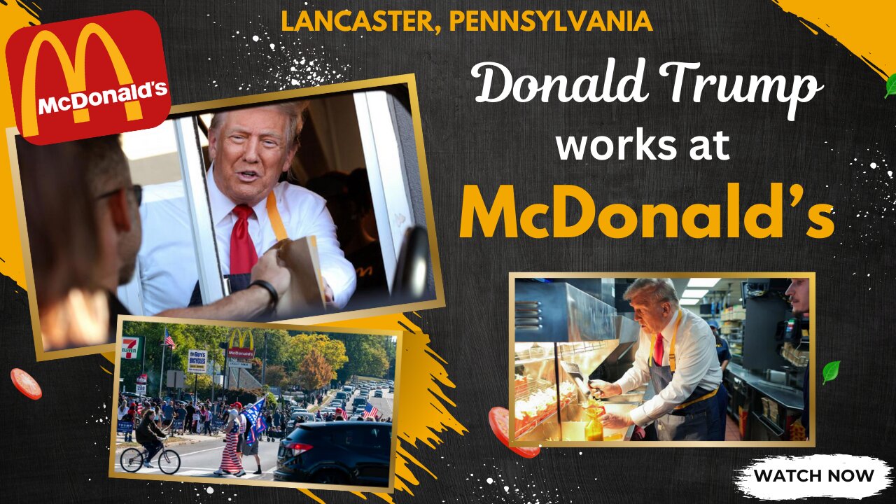 President Trump works at McDonalds Drive-Thru and making fries