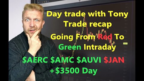 Day Trade With Tony Trade Recap $AERC, $AMC, AUVI & $JAN For $3.5k 12th Consecutive Green Day.