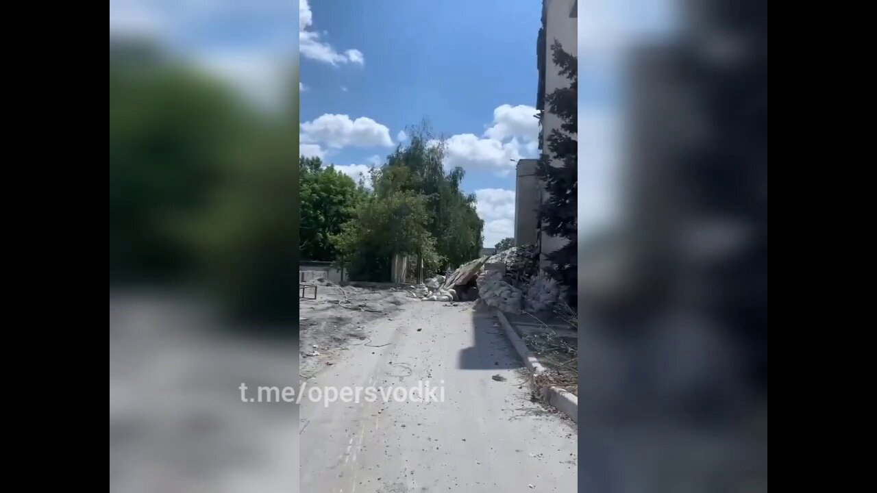 The police department in Lisichansk after strikes by Russian forces