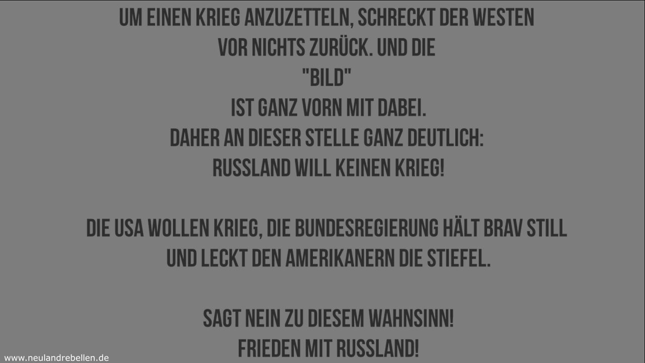 Schluss mit der Kriegshetze! Frieden mit Russland!