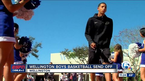 Wellington boys basketball send off 3/6