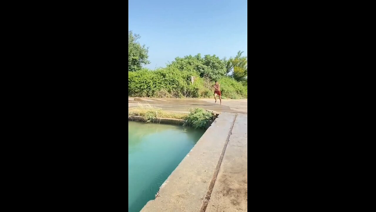 Indian boys real pulling in the river