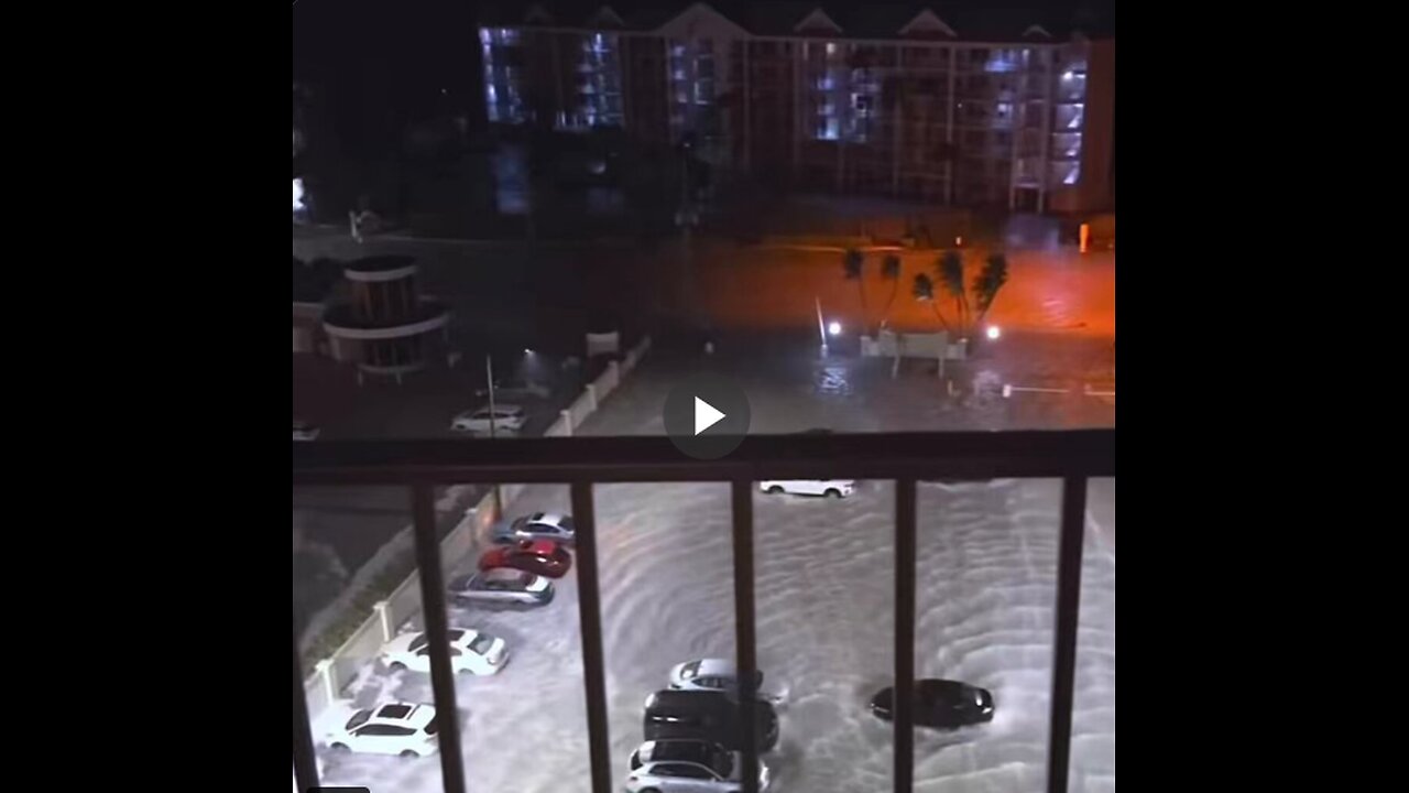 A view from a balcony in St. Pete Beach, Florida, captured just hours before Hurricane Helene.