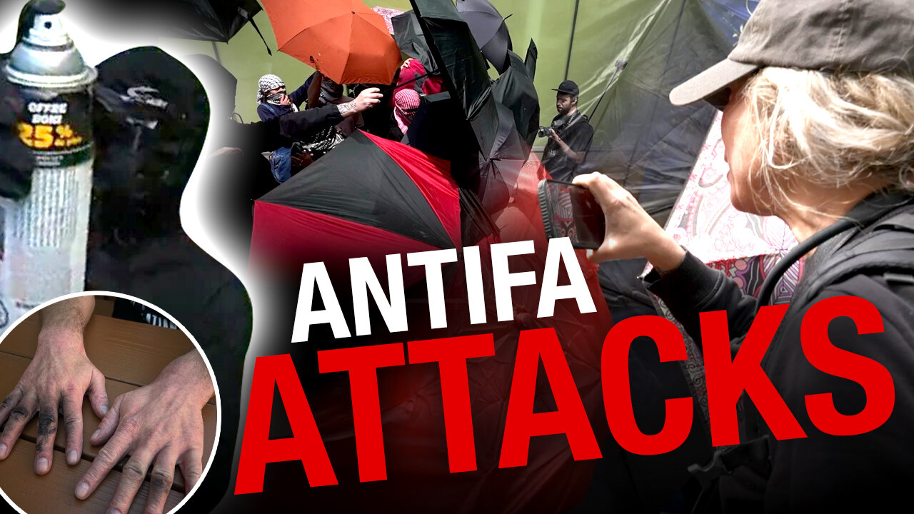 Antifa thugs ATTACK journalists covering anti-Israel encampment