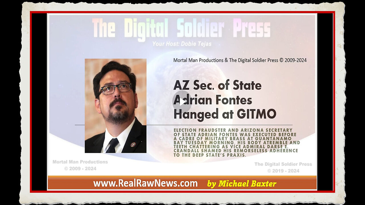 Arizona Secretary of State Adrian Fontes Hanged at GITMO
