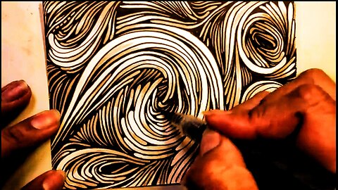 rounded doodles art with pen