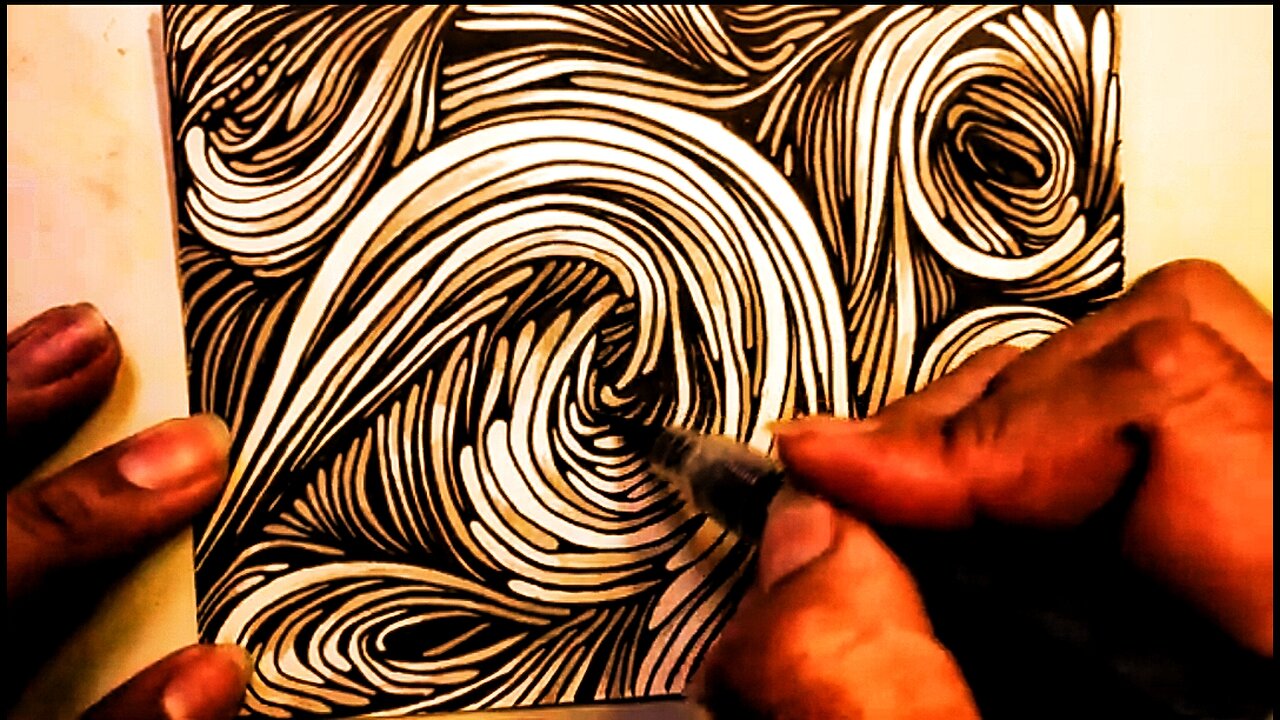rounded doodles art with pen