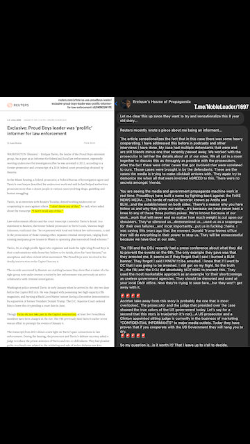 Is Proud Boys Enrique Tarrio a snitch? Not exactly.