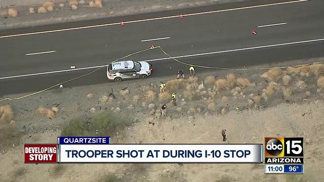 Suspect killed after opening fire on trooper near Quartzsite