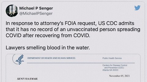 CDC Admits To No Record Of Unvaccinated Person Spreading Covid After Recovering From It | 15.11.2021