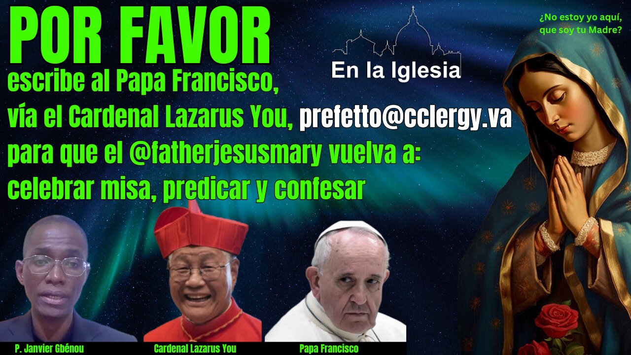 ¡URGENTE! Mi carta oficial al Papa Francisco via el Cardenal Lazarus You...