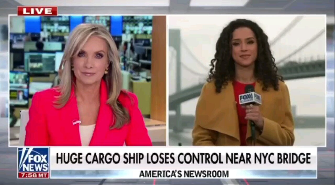 BREAKING: Huge cargo ship loses control near NYC bridge.