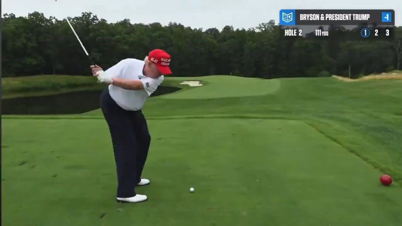 Is Trump's Golf Game Really Any Good? Now We Know - Trump And Bryson DeChambeau Try To Break 50