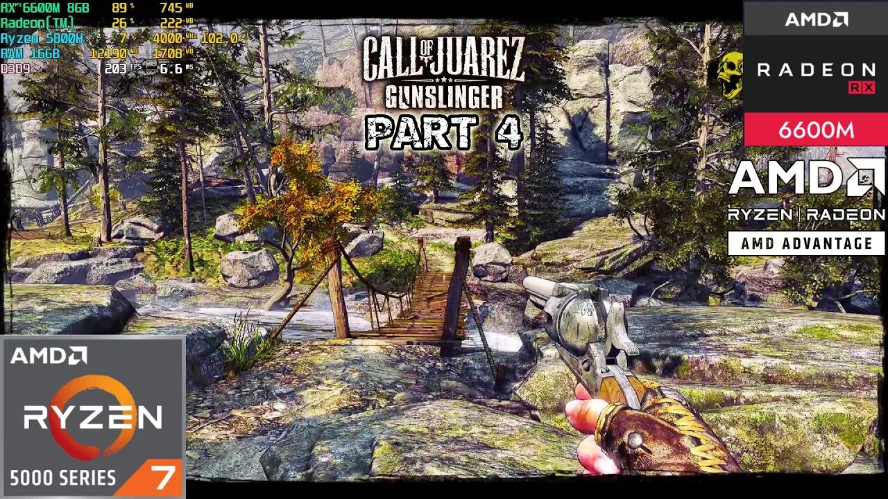 Call of Juarez: Gunslinger Gameplay Part 4 - AMD Advantage-Radeon RX 6600M 8GB-1080p 60FPS