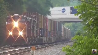 Wheeling & Lake Erie and CSX Trains from Westfield Rd. Creston, Ohio July 3, 2024 Part 1