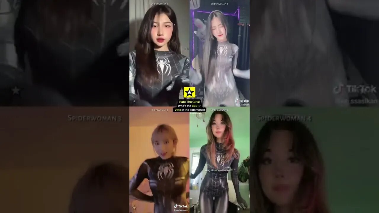 Rate the Girls: Best Spiderwoman Spidergirl TikTok Cosplay Contest #4 (Spiderman) 🕷🖤 #shorts