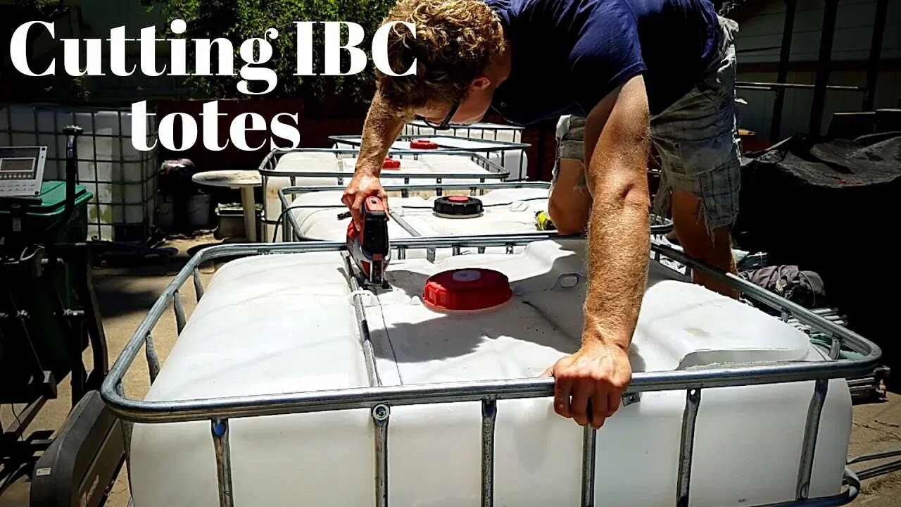 Aquaponic system Renovation part 5 (cutting the ibc totes)