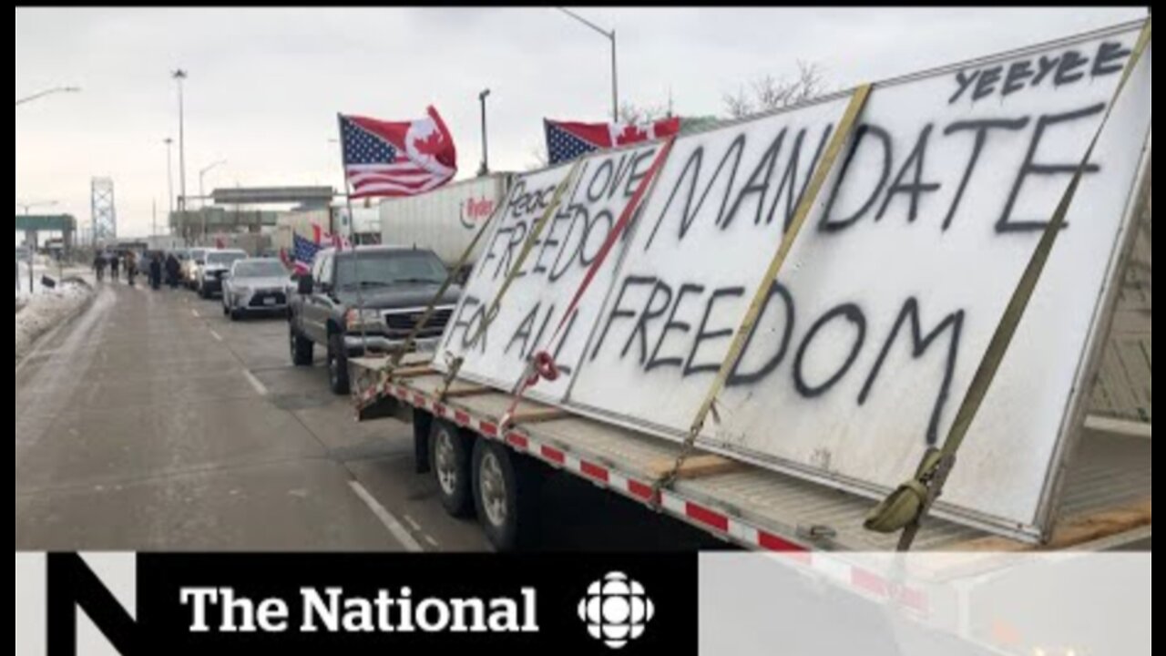 Protesters block Canada-bound traffic on Ambassador Bridge