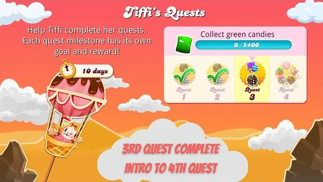 Tiffi's Quests in Candy Crush Saga ... 3rd Quest Complete with Prize Reveal & Intro to 4th Quest!