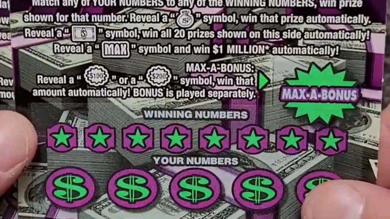 Winning $20 Scratch Off Ticket Max A Million from the Kentucky Lottery!