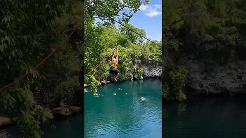Zipline Into the River #shortsvideo #jamaica #shortsviral #shorts #shortfeed #jamaicanfood