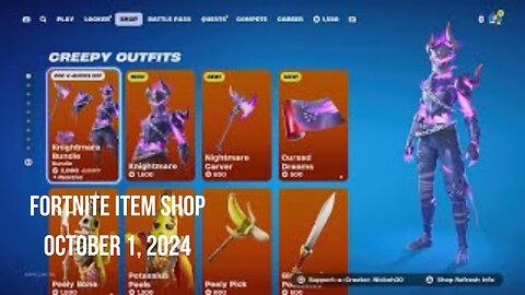 Fortnite Item Shop|October 1, 2024(*New* Knightmare Bundle & Zain's Level Up Quest Pack)
