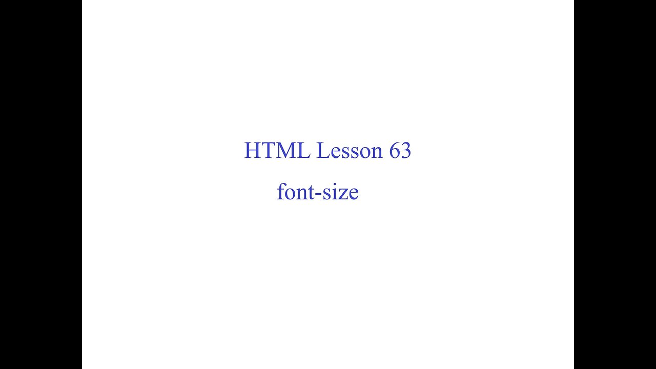 HTML Lesson 63