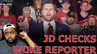 Crowd ERUPTS In Applause After JD Vance CHECKS WOKE Reporter Crying About Trump MSG Rally!