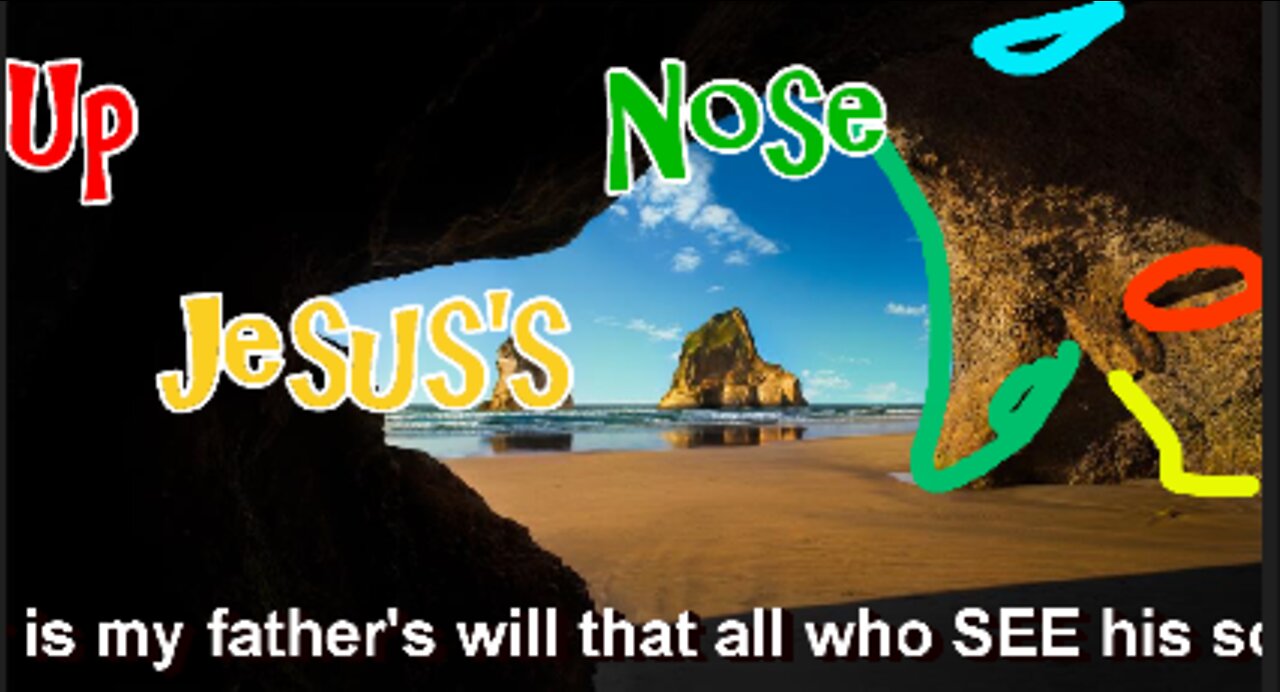 Up Jesus's nose in Windows 10 Cave Beach Loadscreen