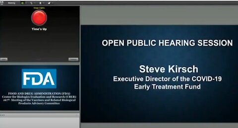 STEVE KIRSCH - FDA PUBLIC HEARING "EXCESS VACCINE DEATH TO LIFE RATIO MODEL"