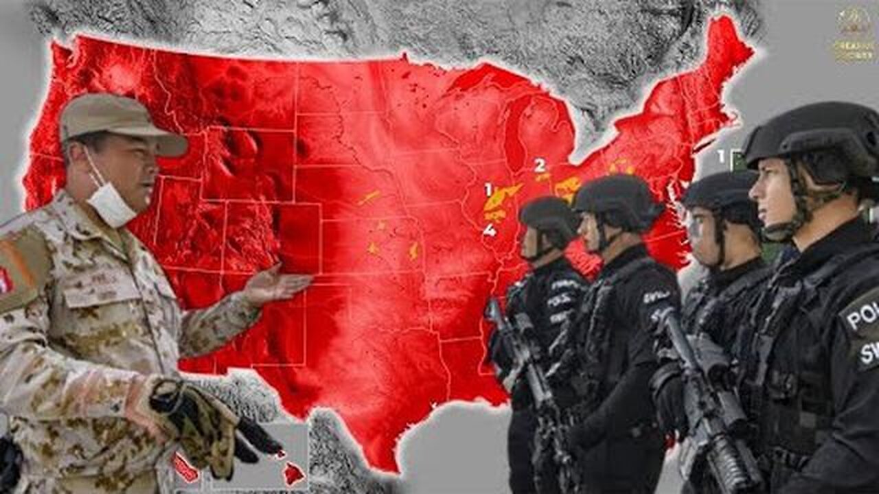 RED ZONES WHERE CHINESE TROOPS WILL BE ACTIVATED IN US