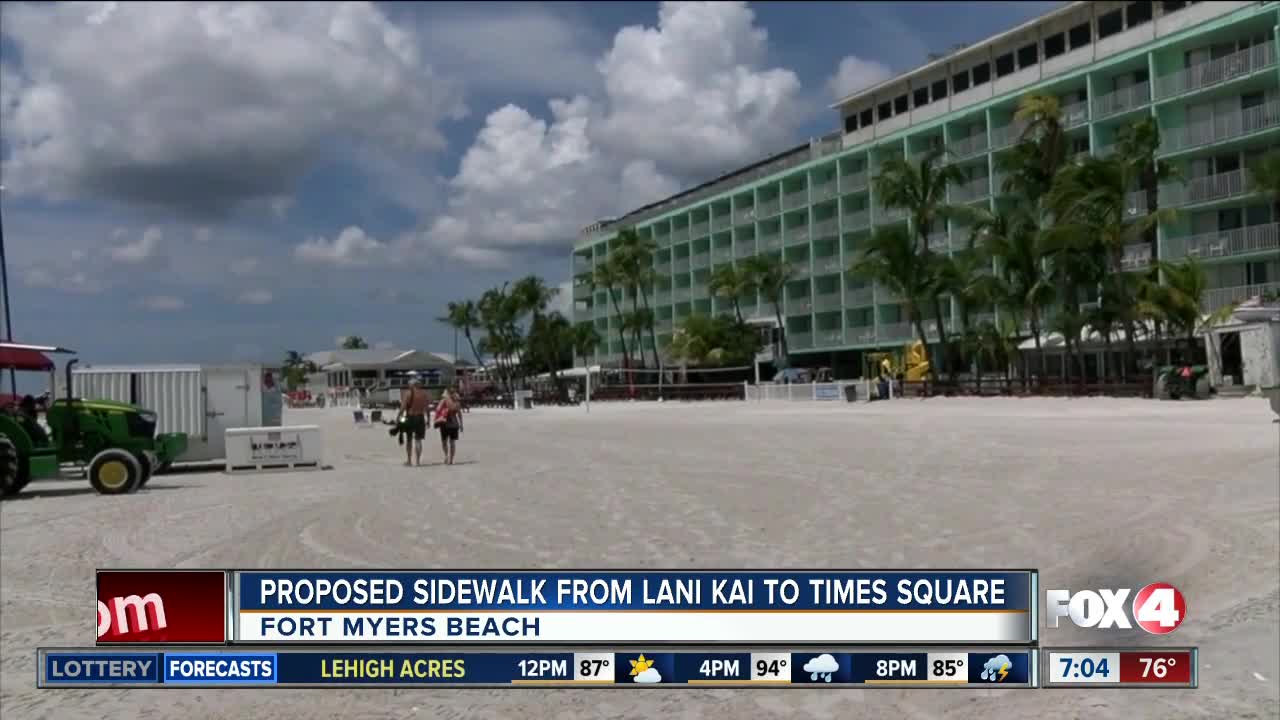 Sidewalk proposed from Lani Kai to Times Square in Fort Myers Beach