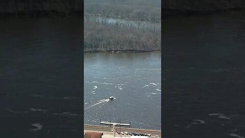 Dam in Alma Wisconsin. The Fishing float and the Shuttle-boat can be seen in this short video.