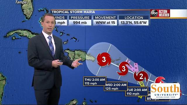 Tropical Storm Maria forms in the Atlantic, expected to become hurricane