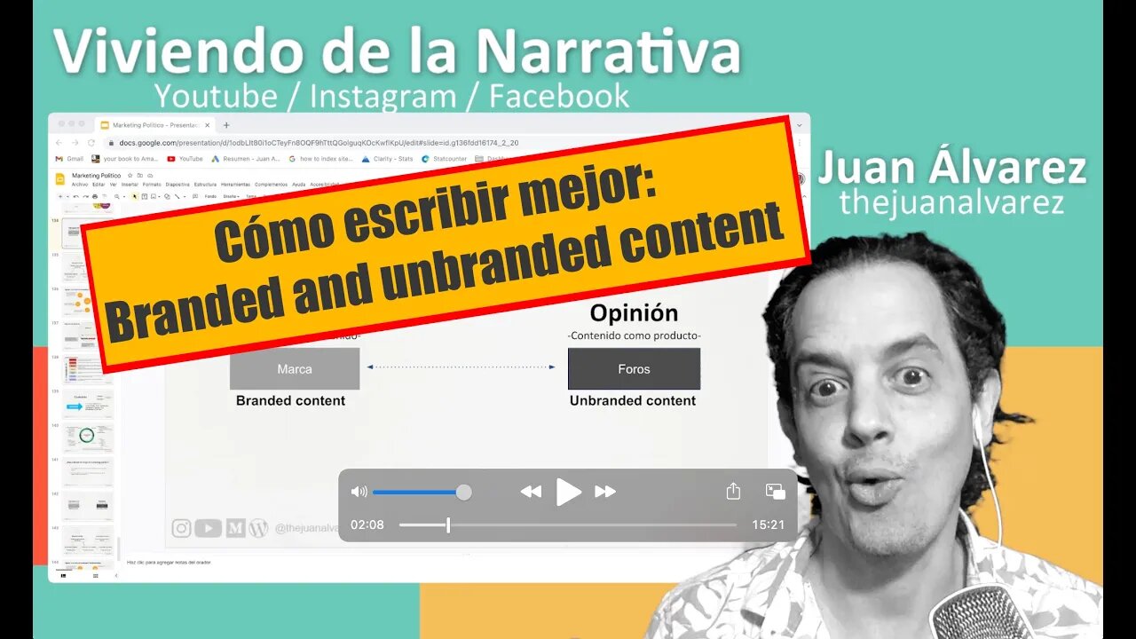 Cómo escribir mejor, Branded and unbranded content con Juan Álvarez