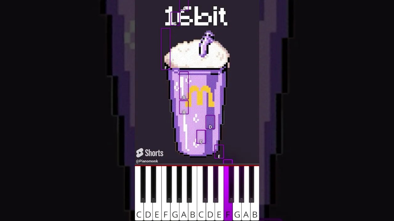 Grimace Shake but every time more and more bits (@musicoscinicos) - Octave Piano Tutorial