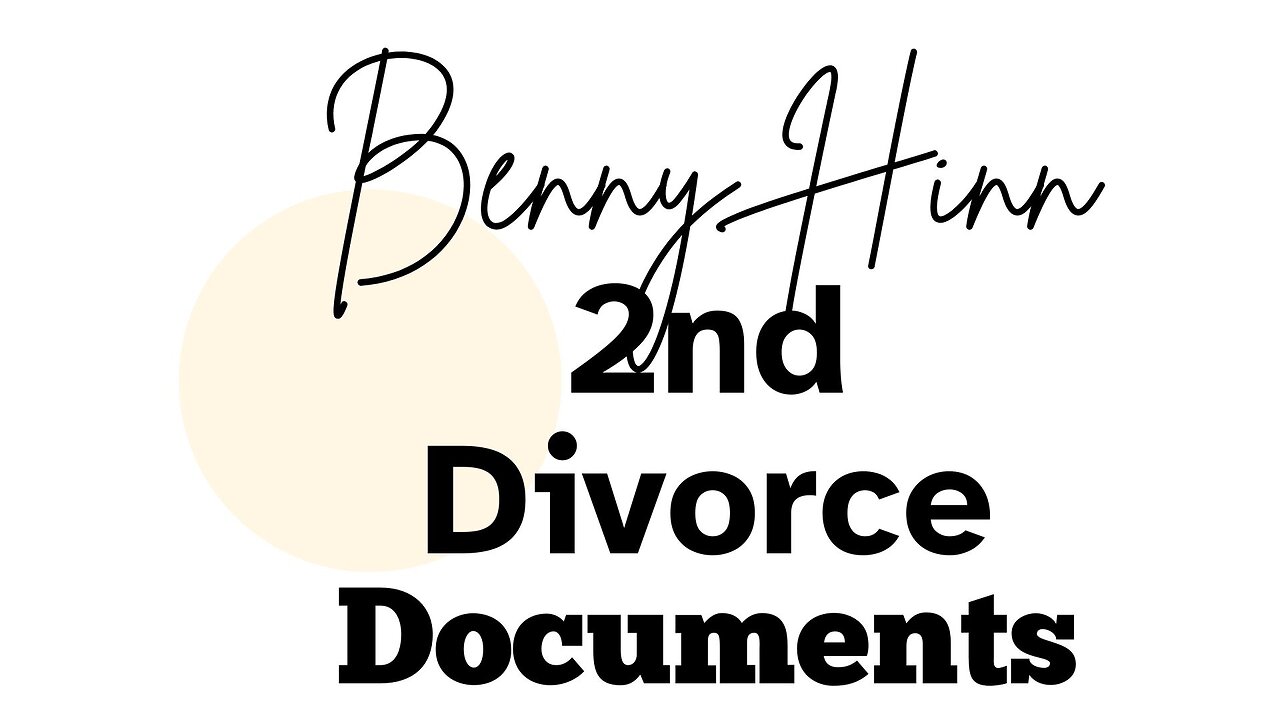 Benny Hinn 2nd Divorce Documents-filed by Suzanne Hinn 7.26.2024