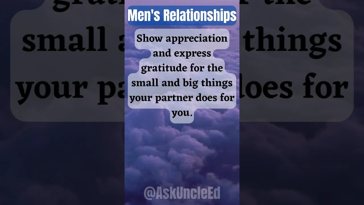 Men's Relationships : Show Appreciation