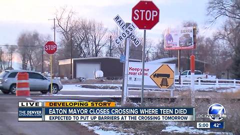 Eaton Mayor closes crossing where teen died