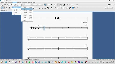 Como escrever Quiálteras na PARTITURA