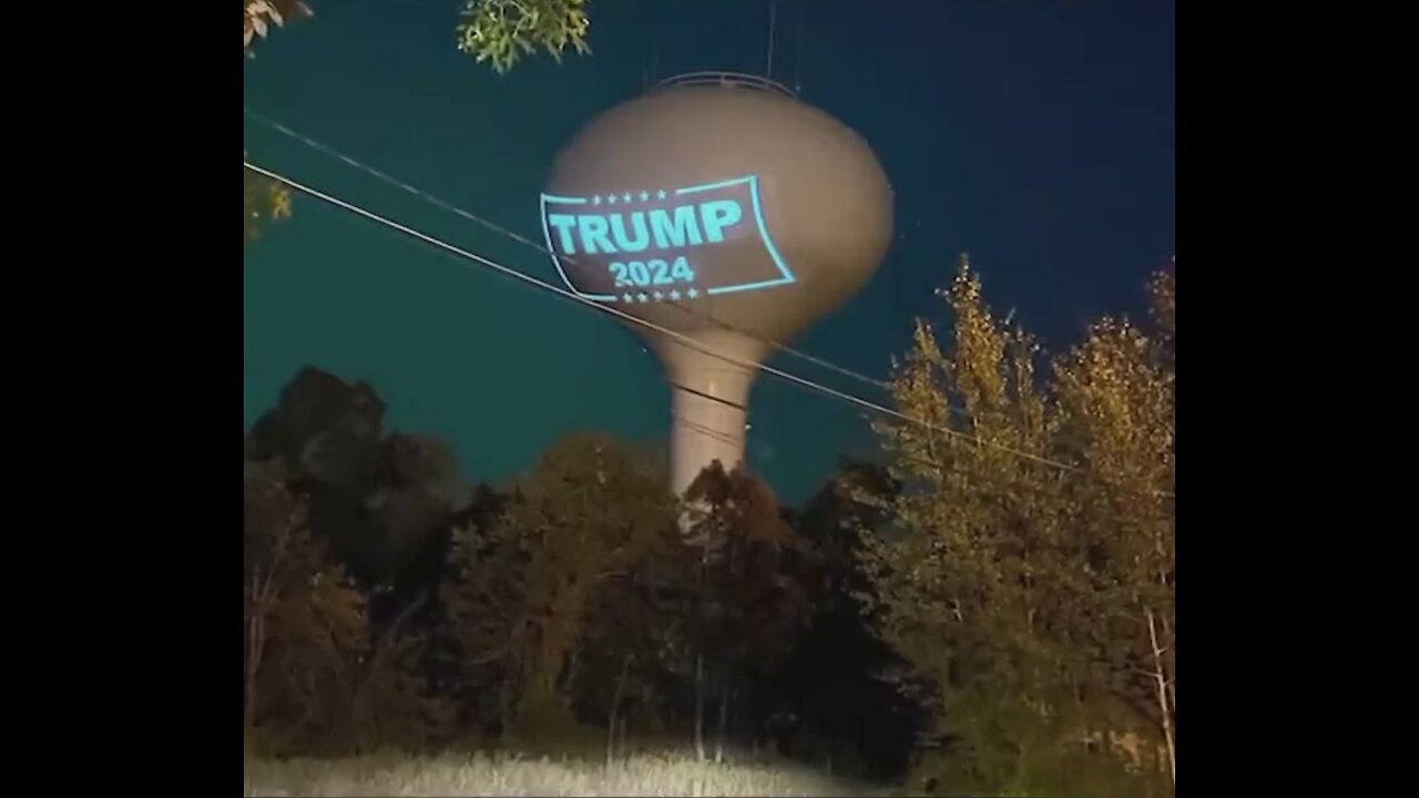 MASSACHUSETTS RESIDENT PROJECTS🇺🇸📡🏭TRUMP 2024 SIGN ON TOWN WATER TOWER📡🏭💫