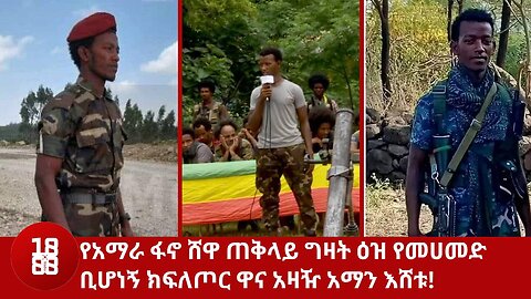 የአማራ ፋኖ ሸዋ ጠቅላይ ግዛት ዕዝ የመሀመድ ቢሆነኝ ክፍለጦር ዋና አዛዥ አማን እሸቱ!