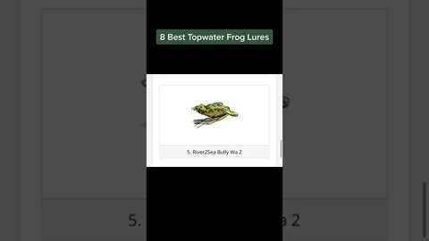 Best Topwater Frogs