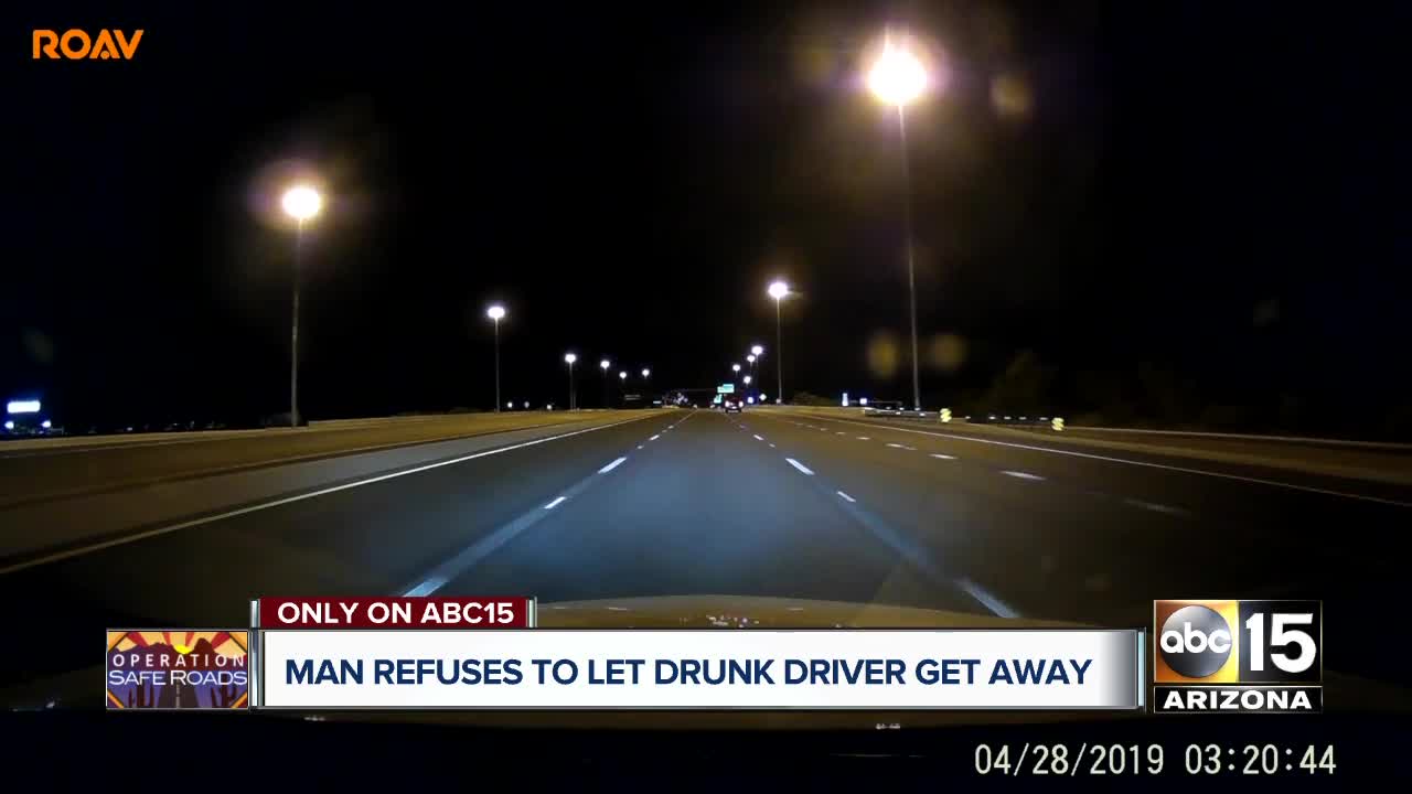 Man refuses to let drunk driver get away