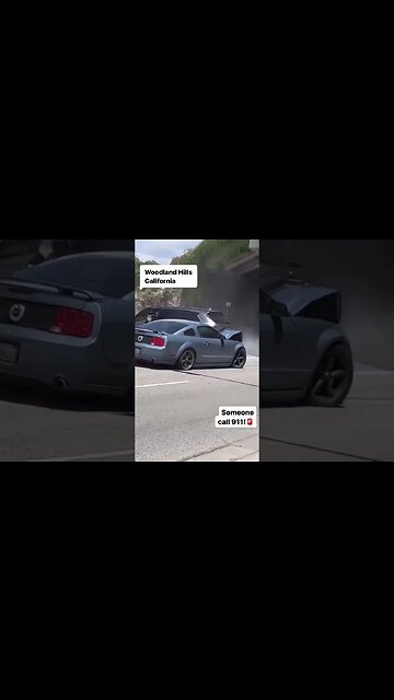 Woodland Hills: Car driving erratically hits other cars while people are recording...