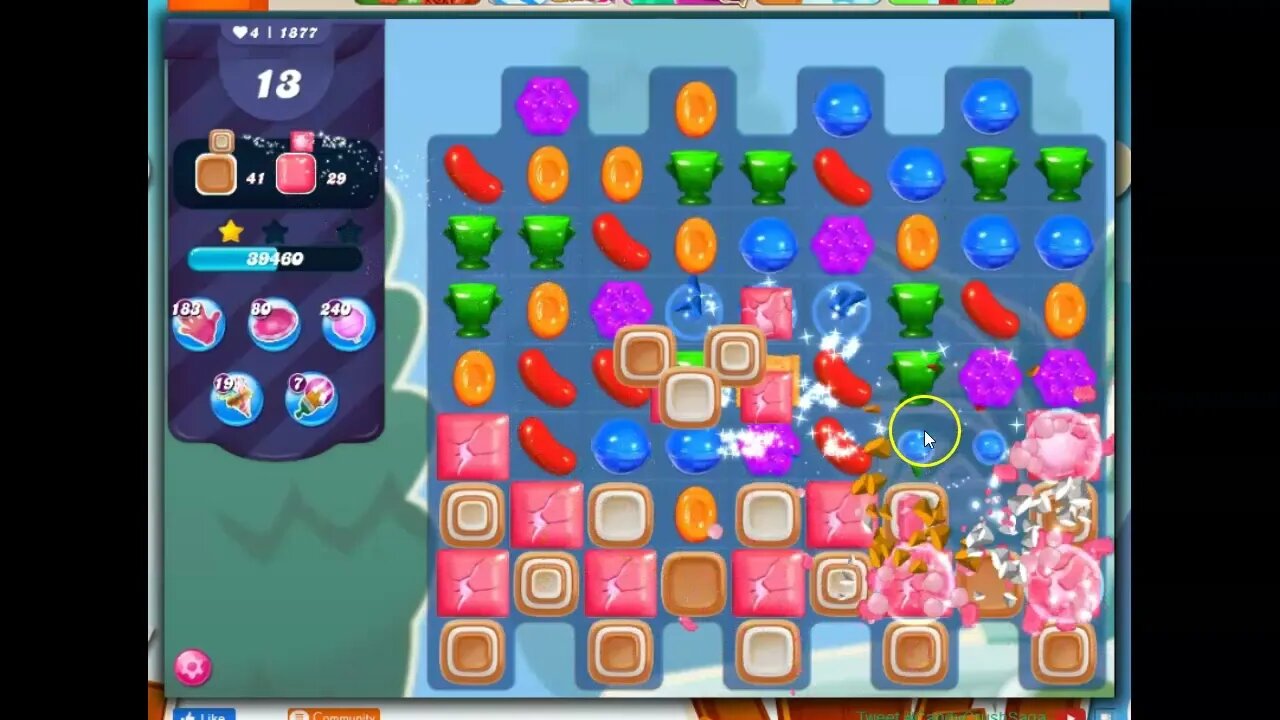Candy Crush Level 1877 Talkthrough, 24 Moves 0 Boosters