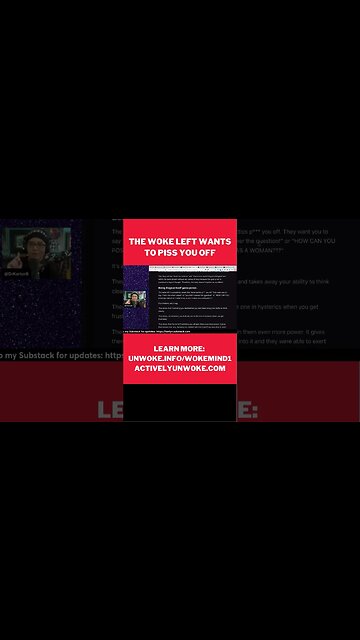 The woke left wants to PISS YOU OFF so you make mistakes #shorts