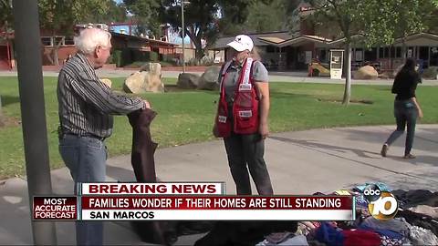 Residents staying at Palomar College don't know what they will find after fire