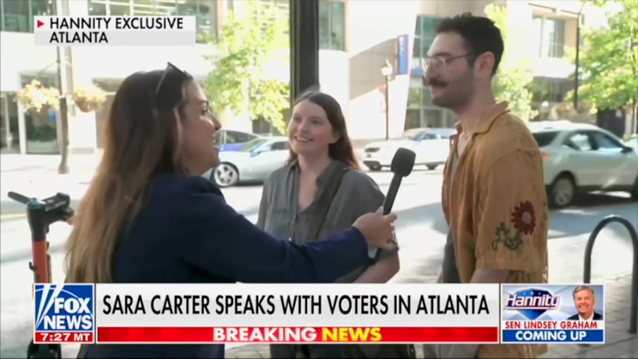 Sara Carter speaks to residents of Atlanta about the upcoming Election